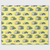 Niedlicher Cartoon Cars Lineup Geschenkpapier (Flach)