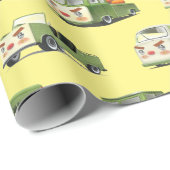 Niedlicher Cartoon Cars Lineup Geschenkpapier (Rolleneckpunkt)