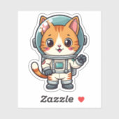 Niedlicher Cartoon Cat Astronaut Fun Kawaii Kunst Aufkleber (Blatt)