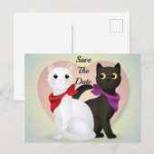 Niedlicher Cartoon Cat Couple Postkarte (Vorne/Hinten)