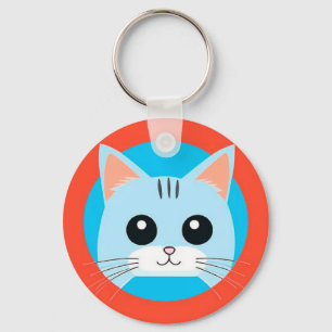 Niedlicher Cartoon Cat Face Schlüsselanhänger