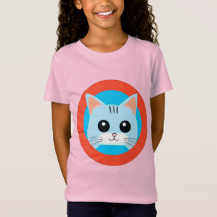 Niedlicher Cartoon Cat Face T-Shirt