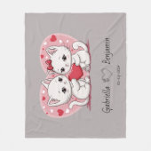 Niedlicher Cartoon Cat Lovers Herzlich Willkommen  Fleecedecke (Vorderseite)