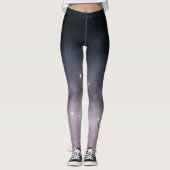 Niedlicher Cartoon Cat on Moon Leggings (Vorderseite)