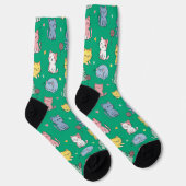 Niedlicher Cartoon Cat Pattern Crew Socken (Rechts)