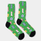 Niedlicher Cartoon Cat Pattern Crew Socken (Rechts)