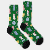 Niedlicher Cartoon Cat Pattern Crew Socken (Rechts)