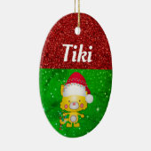 Niedlicher Cartoon Cat Pet Name Weihnachten Keramik Ornament (Rechts)