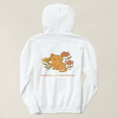 Niedlicher Cartoon Cat Playing mit Blume Hoodie De (Design Rückseite)