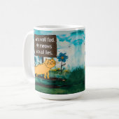 Niedlicher Cartoon Cat Shame Sign Funny Phrase Kaffeetasse (Vorderseite Links)