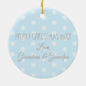 Niedlicher Cartoon Cat Snowman Winterurlaub Keramik Ornament (Hinten)