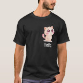 Niedlicher Cartoon Cat Sprichwort Hallo T-Shirt (Vorderseite)