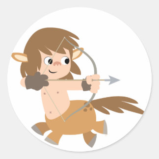 Niedlicher Cartoon Centaur Sagittarius Baby Appare Runder Aufkleber