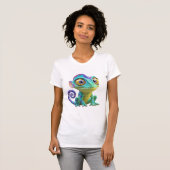 Niedlicher Cartoon Chameleon mit großen Augen | Co T-Shirt (Vorne ganz)