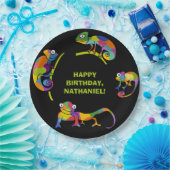 Niedlicher Cartoon Chameleons Helle Farben Persona Pappteller (Party)