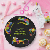 Niedlicher Cartoon Chameleons Helle Farben Persona Pappteller (Party)