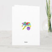 Niedlicher Cartoon Chameleons Personalisiert Gebur Karte (Rückseite)