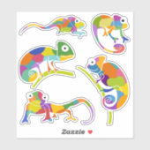 Niedlicher Cartoon Chameleons Stickers Set Aufkleber (Blatt)