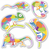 Niedlicher Cartoon Chameleons Stickers Set Aufkleber (Vorderseite)