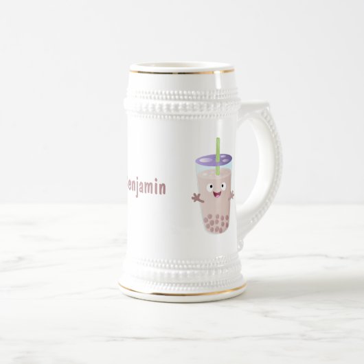 Niedlicher Cartoon-Charakter Bierglas (VorderseiteRechts)