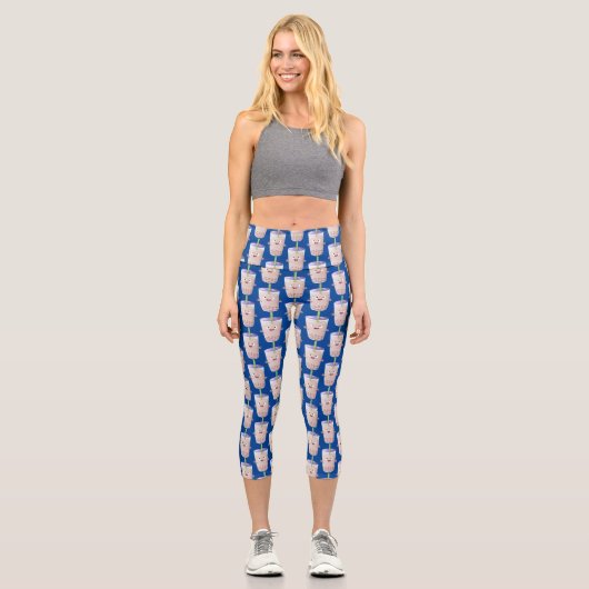 Niedlicher Cartoon-Charakter Capri Leggings (Vorderseite)