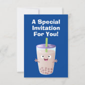 Niedlicher Cartoon-Charakter Einladung (Rückseite)