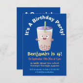 Niedlicher Cartoon-Charakter Einladung (Vorne/Hinten)