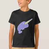 Niedlicher Cartoon-Charakter Narwhal-Design T-Shirt (Vorderseite)