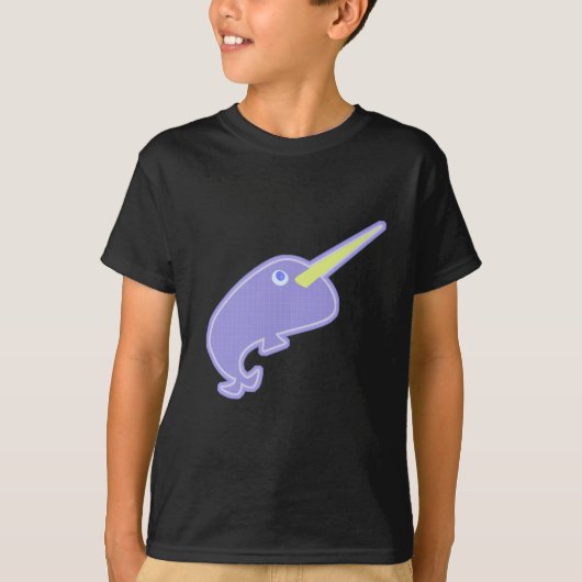 Niedlicher Cartoon-Charakter Narwhal-Design T-Shirt (Vorderseite)