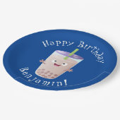 Niedlicher Cartoon-Charakter Pappteller (Schrägansicht)