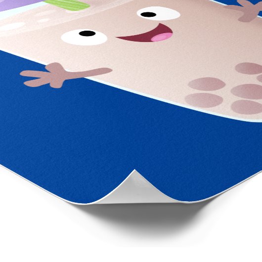 Niedlicher Cartoon-Charakter Poster (Ecke)