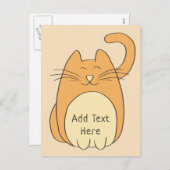 Niedlicher Cartoon Chat-Name | Beige Feiertagspostkarte (Vorne/Hinten)
