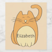 Niedlicher Cartoon Chat-Name Weinetikett (Einzelnes Label)