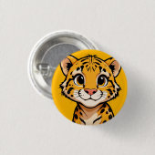 Niedlicher Cartoon Cheetah Cub Illustration Button (Vorne & Hinten)