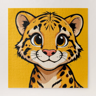 Niedlicher Cartoon Cheetah Cub Illustration Puzzle