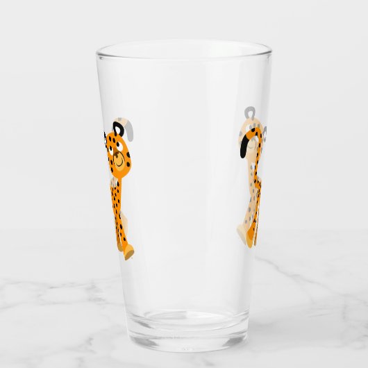 Niedlicher Cartoon Cheetah Glas (Links)