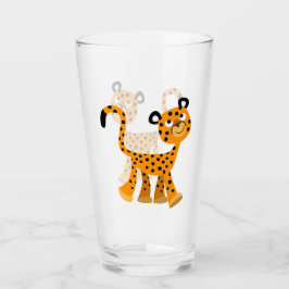 Niedlicher Cartoon Cheetah Glas
