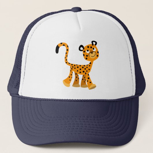 Niedlicher Cartoon Cheetah Hat Truckerkappe (Vorderseite)
