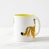 Niedlicher Cartoon Cheetah Zweifarbige Tasse (VorderseiteRechts)