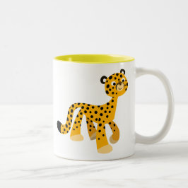 Niedlicher Cartoon Cheetah Zweifarbige Tasse