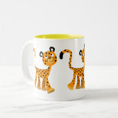Niedlicher Cartoon Cheetah Zweifarbige Tasse (Vorderseite Links)