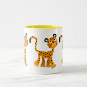 Niedlicher Cartoon Cheetah Zweifarbige Tasse (Mittel)