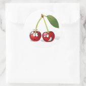 Niedlicher Cartoon Cherry Obstaufkleber Runder Aufkleber (Tasche)