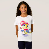 Niedlicher Cartoon Chick Weihnachten T-Shirt (Vorne ganz)