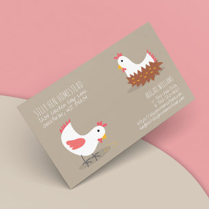 Niedlicher Cartoon Chicken Hen Business Card Visitenkarte