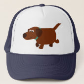 Niedlicher Cartoon Chocolate Labrador Hat Truckerkappe (Vorderseite)