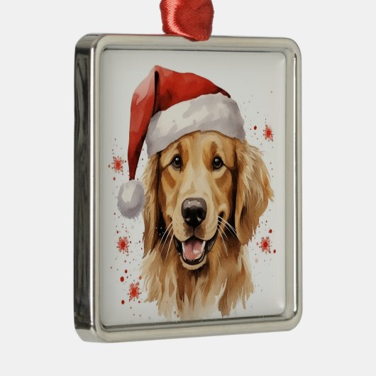 NIEDLICHER CARTOON CHRISTMAS GOLDEN RETRIEVER HUND ORNAMENT AUS METALL (Rechts)
