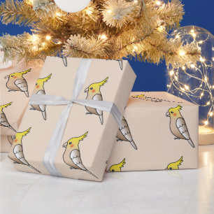 Niedlicher Cartoon Cinnamon Cockatiel Parrot Birds Geschenkpapier