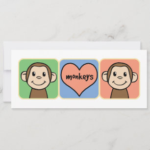 Niedlicher Cartoon Clip Art Affen mit Herz-Liebe