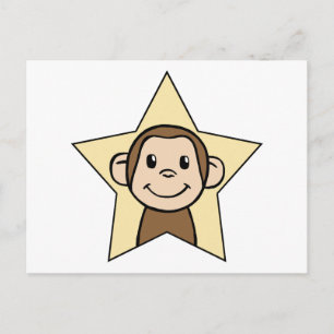 Niedlicher Cartoon Clip Art Monkey mit Grinsen Smi Postkarte